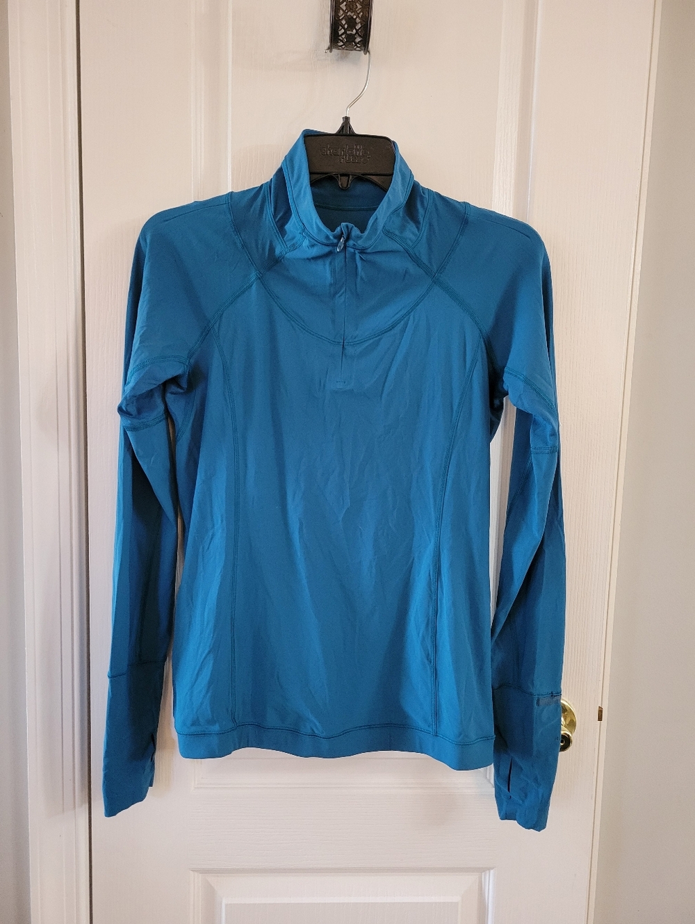 Lululemon Sunaway Runaway 1/2 Zip Long Sleeve Tofino Teal Size 6 Running